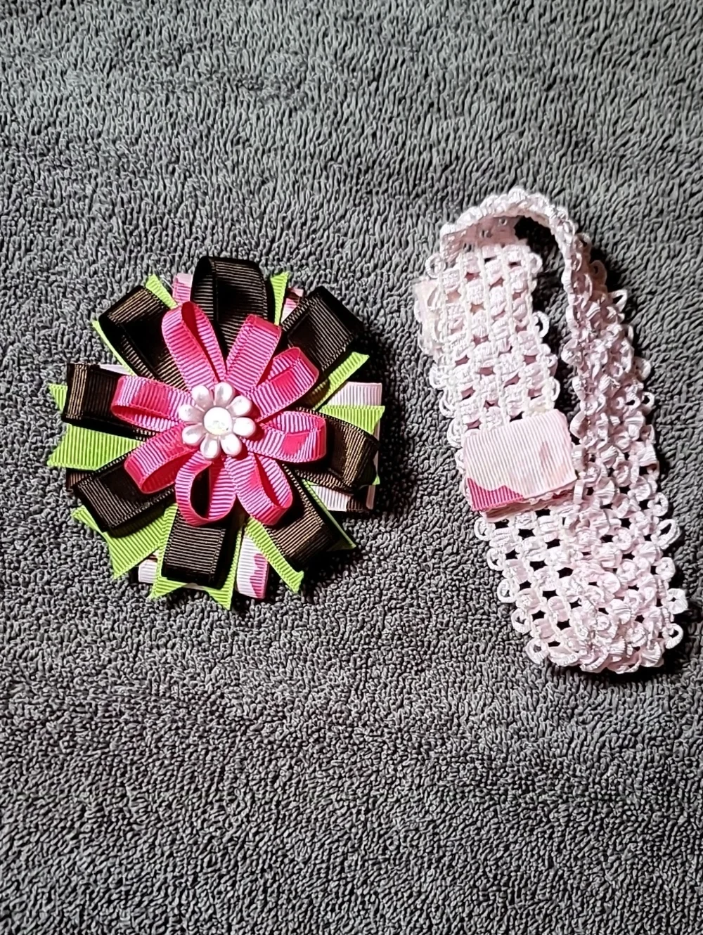 Pink, Brown & Green Floral Girls' Headband